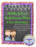 Middle School Math Lesson Plan, Fun Activities, Projects, Games
