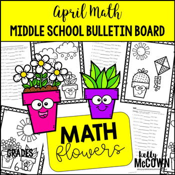 Preview of Middle School Math NO PREP Bulletin Board {April}