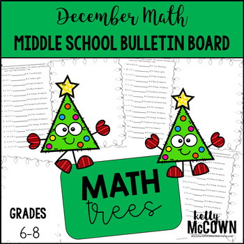 Preview of Middle School Math NO PREP Bulletin Board {December}