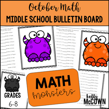 Preview of October Math Activities Bulletin Board Middle School
