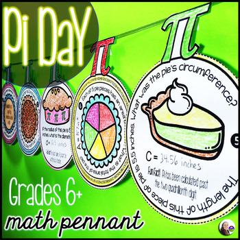 Preview of Pi Day Math Pennant Activity for Middle School Math