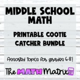 Middle School Math Printable Cootie Catcher Ultimate BUNDLE