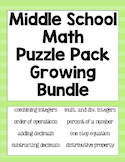 Growing Middle School Math Puzzle Pack