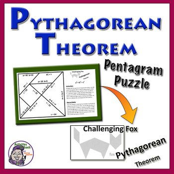 Preview of Middle School Math: Pythagorean Theorem Pentagram Puzzle - Fox (Hard)