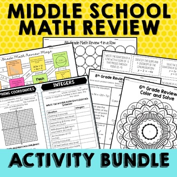Preview of Middle School Math Review Activities