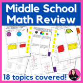 Middle School Math Review Activities End of the Year Test 