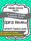 Middle School Math Spiral Review 1