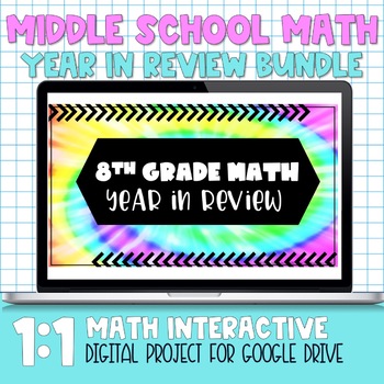 Preview of Middle School Math Review Book Digital Bundle
