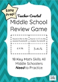 Middle School Math Review Game