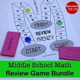 Middle School Math Review Game Bundle | End of Year Review