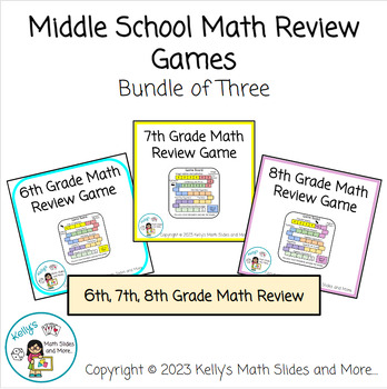 Preview of Middle School Math Review Games - End of the Year - Testing Review