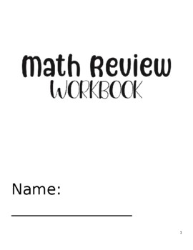 Preview of Middle School Math Review Workbook