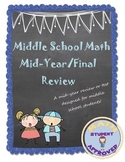 Middle School Math Review/Beginning, Mid-Year, Final Test