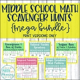 Middle School Math Scavenger Hunt Mega Bundle - 45 Fun Low