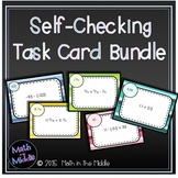 Middle School Math Self-Checking Task Card Bundle