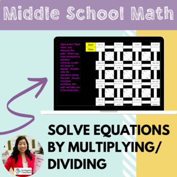 Preview of Middle School Math Solve Equations By Multiplying and Dividing Activity