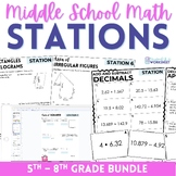 Middle School Math Stations | Math Centers Mega Bundle