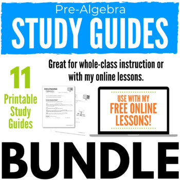 Preview of Middle School Math Study Guide BUNDLE