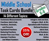 Middle School Math Task Cards Activity Bundle: Ratios, Fra