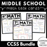 Middle School Math Task Cards | EOG Review Bundle