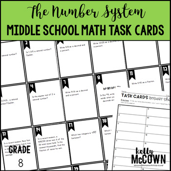Preview of Middle School Math Task Cards: The Number System {Grade 8: Set 3}