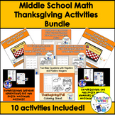 Middle School Math Thanksgiving Activities Bundle
