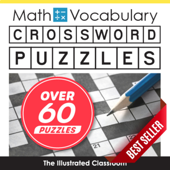Preview of Middle School Math Vocabulary Crossword Puzzles - Algebra, Geometry, Ratios, etc