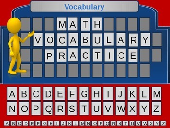 Preview of Middle School Math Vocabulary Game