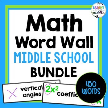 Middle School Math Vocabulary Word Wall Cards - 6th, 7th, 8th Grade: 450 Words!!