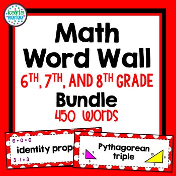 6th, 7th, and 8th Grade Math ENGLISH AND SPANISH Word Wall - Bright in the  Middle