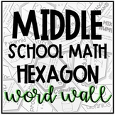 Middle School Math Word Wall Hexagons