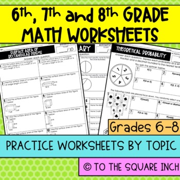 Preview of Middle School Math Worksheets