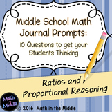 Middle School Math Writing Prompts: Ratios & Proportional 