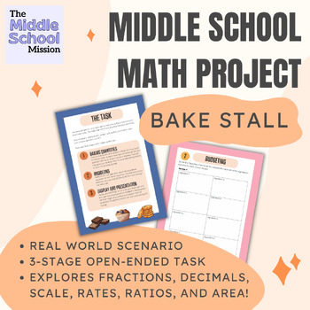 Preview of Middle School Maths Project: Bake Stall Fundraiser