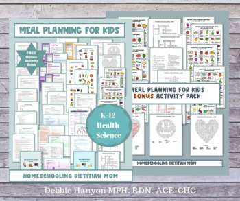 Preview of Middle School Meal Planning for Kids - Nutrition Project