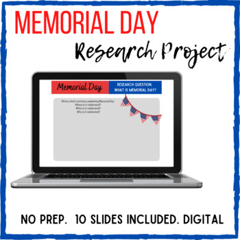 Preview of Memorial Day Short Research Project- Digital- 6th, 7th, 8th Grade