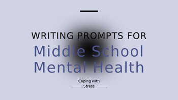 Preview of Middle School Mental Health Quotes for Writing Prompts - Understanding Emotions