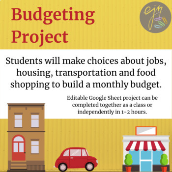 Preview of Middle School Monthly Budget Project