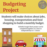 Middle School Monthly Budget Project