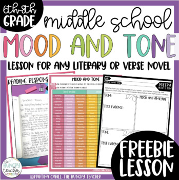 Preview of Middle School Mood and Tone Reading and Writing Lesson Freebie