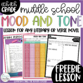 Middle School Mood and Tone Reading and Writing Lesson Freebie