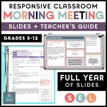 Preview of Middle School Morning Meeting Slides + Guide | Responsive Classroom Advisory