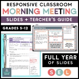Middle School Morning Meeting Slides + Guide | Responsive 