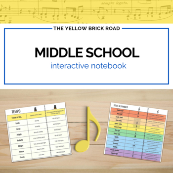 Preview of Middle School Music Interactive Notebook - middle school music lessons