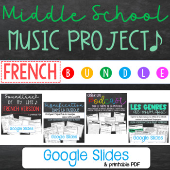 Preview of Middle School Music Project BUNDLE - FRENCH VERSION