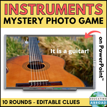 Preview of Middle School Musical Instruments Guessing Game | Substitute Teacher Friendly