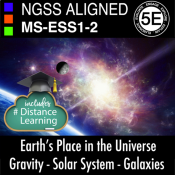 Preview of NGSS MS-ESS1-2 Gravity, Solar System, Galaxies Print and Distance Learning