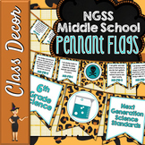 Middle School NGSS Pennant Banners - Leopard & Turquoise