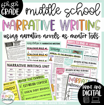 Preview of Middle School Narrative Essays Writing Unit Activities 6th 7th 8th Grade Essays
