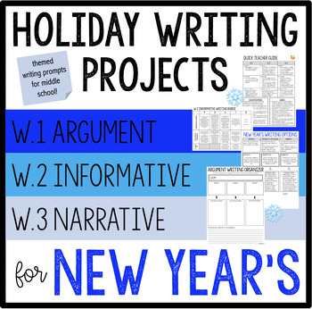 Preview of Middle School New Year's Writing Projects
